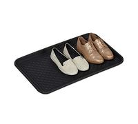 Relaxdays 2X Poggiascarpe, Vaschetta per Scarpe Bagnate, con Bordi, per Corridoio, Armadio, Auto, Pulizia, 3x60x40 cm, Nero