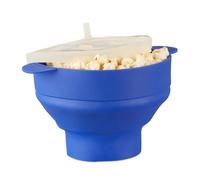 Relaxdays 2x popcorn maker in silicone blu