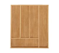 Relaxdays 2x Porta posate in bambù a 5 scomparti