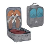 Relaxdays 2X Porta Scarpe da Viaggio, Organizer Portascarpe per Sneaker, Ciabatte, Infradito, Accessori per Valigia, Grigio