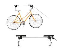 Relaxdays 2X Portabici da Soffitto Fino a 30 kg, Appendi Bicicletta a Carrucola, Garage e Cantina, Ganci di Supporto, Nero