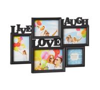 2x cornice multifoto nera Live Love Laugh portafoto multiplo 5 fotografie
