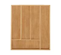 Relaxdays 2X Portaposate da Cassetto in bambù, 5 Scomparti, Divisore Posate & Utensili da Cucina, 5 x 30 x 34 cm, Naturale