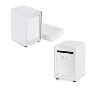 Relaxdays 2X Portatovaglioli da Bar, retrò, Salviette Piccole, per Gelaterie, caffè, Bistro, HxLxP: 15x9,5x11, Bianco