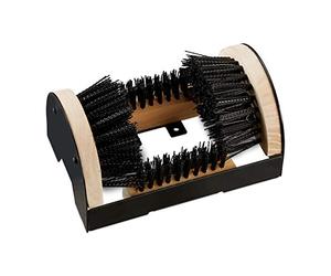 Relaxdays 2X Pulisci Scarpe, Pulitore per Esterni, Setole Robuste, Fissaggio Pavimento, Stivaletti & Scarponi, Nero/Naturale