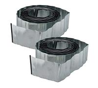 Relaxdays 2X Recinti per Prato 10m, Recinzione in Metallo Zincato, Flessibile, Bordura per Aiuole, Altezza:16 cm, Argento