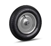 Relaxdays 2X Ruota per Carriola 4.80 4.00-8, ad Aria, & Cerchione in Acciaio, 3 Adattatori, Max 120 kg, in Grigio Nero