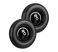 Relaxdays 2X Ruota per Carriola 4.80 4.00-8 in Gomma Piena Cerchione di Acciaio, Antipanne, Carico Max 100 kg, Nero