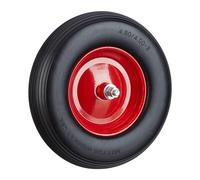 Relaxdays Ruota per carriola gomma piena 39 cm antipanne con asse carico max 100 kg