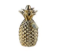 Relaxdays 2X Salvadanaio a Forma di Ananas, Porta Risparmi Originale, Monete & Banconote, HxD 24 x 10,5 cm, Oro