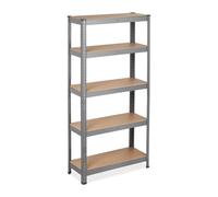 Relaxdays Scaffale in metallo ad alta capacità 5 ripiani 875 kg 150x75x30 cm Grigio