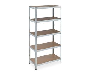 Relaxdays 2x Scaffale pesante su 5 ripiani zincato
