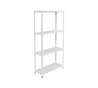 Relaxdays 2x scaffali acciaio 160 kg, bianchi