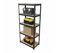 Relaxdays 2x scaffali robusti 180x60x30, neri