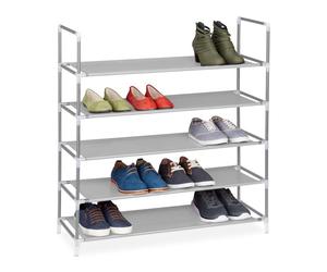 Relaxdays 2x scarpiera per 20 paia grigia