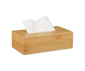 Relaxdays 2x Scatola portafazzoletti in bambù