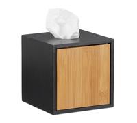 Relaxdays 2x Scatole porta fazzoletti colore nero