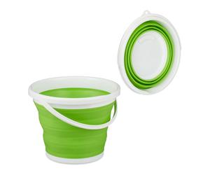 Relaxdays 2x Secchio pieghevole 10 litri verde