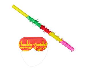 Relaxdays 2X Set di Accessori per Pignatta, Asta e Maschera, Divertimento Bambini & Adulti, Carta, L 50 cm, Multicolore