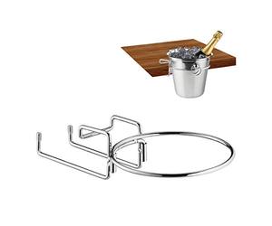 Relaxdays 2X Set Supporto da Tavolo, Porta Secchiello per Vino, Diametro 18 cm, Salvaspazio, Porta Cestello in Ferro, Argento