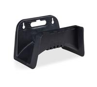 Relaxdays Sostegno porta tubo da muro per giardino plastica 14x24x16 cm set 2 pezzi nero