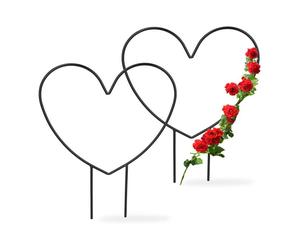 Relaxdays 2x Supporti per piante a forma di cuore