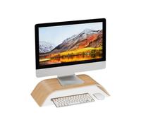 Relaxdays 2x Supporto curvato per monitor in bambù
