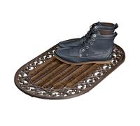 Relaxdays 2x zerbino in ghisa con setole ovale