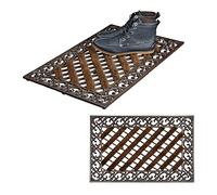 Relaxdays 2X Zerbino Ingresso Casa, Tappetino Rettangolare, in Ghisa Resistente alle Intemperie, Indoor & Outdoor, Bronzo