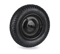 Relaxdays 3.50-8 Ruota per Carriola, Pneumatico ad Aria con ASSE Fisso, Cerchione in Acciaio, Fino a 120 kg, Nero, Gomma