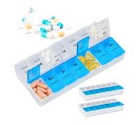 Relaxdays 3 Astucci Portapillole Settimanali, 2 Scomparti Mattina/Sera, Organizer Porta Pastiglie, Medicinali e Vitamine, 3 x 18,5 x 9,5 cm