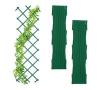 Relaxdays Grigliato per Rampicanti, Set da 3, Allungabile 180 cm, Graticolato per Piante, per Giardino, Plastica, Verde