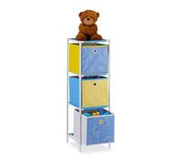 Relaxdays 3 Scatole, Scaffale, Bambini & Bambine, Design-Dinosauro Armadio Cameretta Hbt 89 X 27.5 X 30 Cm, Colorato, Vello, Ferro, Plastica, 89 X 27.5 X 30 Cm