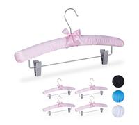 Relaxdays 30x grucce appendiabiti di raso rosa