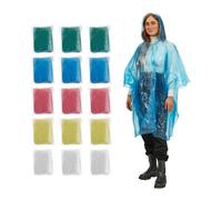 Relaxdays 30x poncho impermeabile monouso colorato