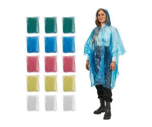 Relaxdays 30x poncho impermeabile monouso colorato