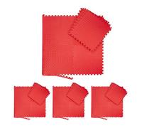 Relaxdays 32x Tappeto da Fitness a Puzzle, Prodotti per la Palestra, Tappetino con Bordo, Eva, Area 3 m², LxP: 60 x 60, Rosso