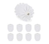 Relaxdays 36x Spazzole di Ricambio per WC, Set da 36, Testine Intercambiabili, Plastica, Filettatura 12mm, D 8cm, Bianco