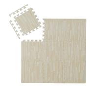 Relaxdays Tappeto da fitness a puzzle 36x in gommapiuma EVA antiscivolo effetto legno bianco senza BPA