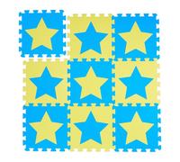 Relaxdays 36x tappeto puzzle con stelle blu giallo