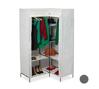 Relaxdays 3x armadio di stoffa angolare bianco