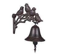 Relaxdays 3x Campana in ghisa per porta uccellini
