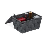 Relaxdays 3x Cestini portaoggetti con coperchio