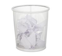 Relaxdays 3x cestino gettacarta bianco in metallo