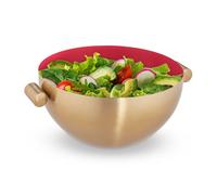 Relaxdays 3x Ciotola rossa e dorata acciaio inox