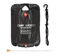 Relaxdays 3X Doccia da Campeggio 20 l, Doccia Solare, da Appendere, Pieghevole, con Doccino, Doccia Portatile, Nero