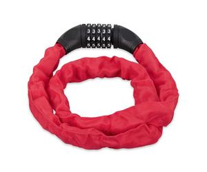 Relaxdays 3x lucchetto combinazione bici rosso