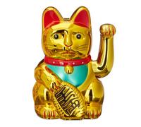 Relaxdays 3x Maneki Neko portafortuna 16 cm