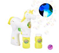 Relaxdays 3x pistola sparabolle unicorno bianco