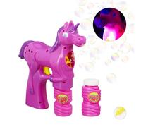 Relaxdays 3x pistola sparabolle unicorno fucsia